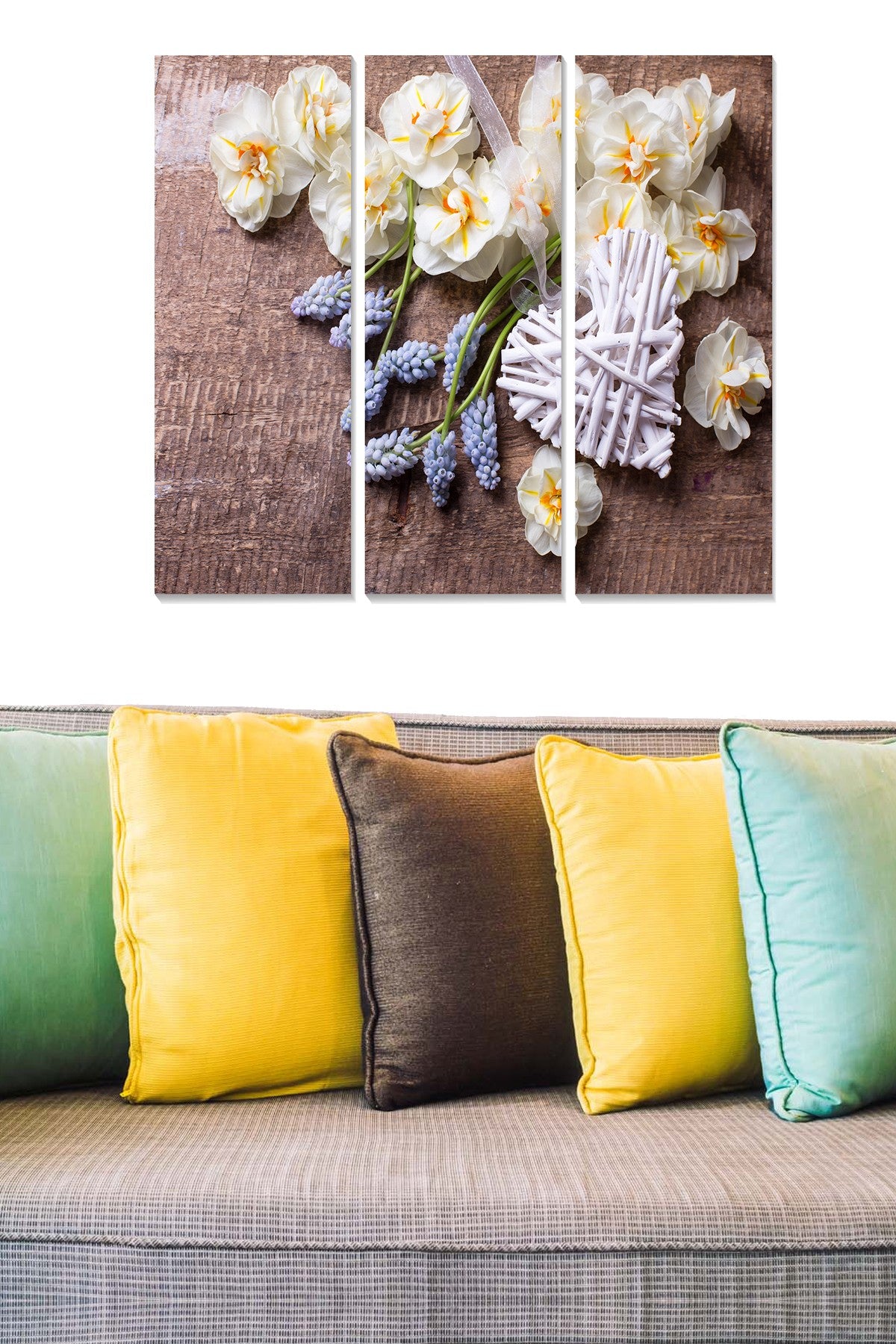 Quadro Decorativo em MDF Multicolor (3 Peças) – 70x50 cm Total, 20x50 cm Cada, 3 mm