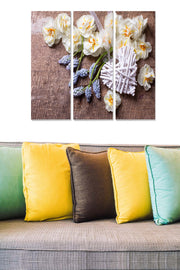 Quadro Decorativo em MDF Multicolor (3 Peças) – 70x50 cm Total, 20x50 cm Cada, 3 mm