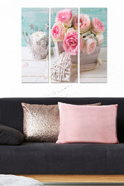 Quadro Decorativo em MDF Multicolor (Conjunto de 3 Peças) – 20x50 cm cada, Tamanho Total 70x50 cm, MDF 3 mm