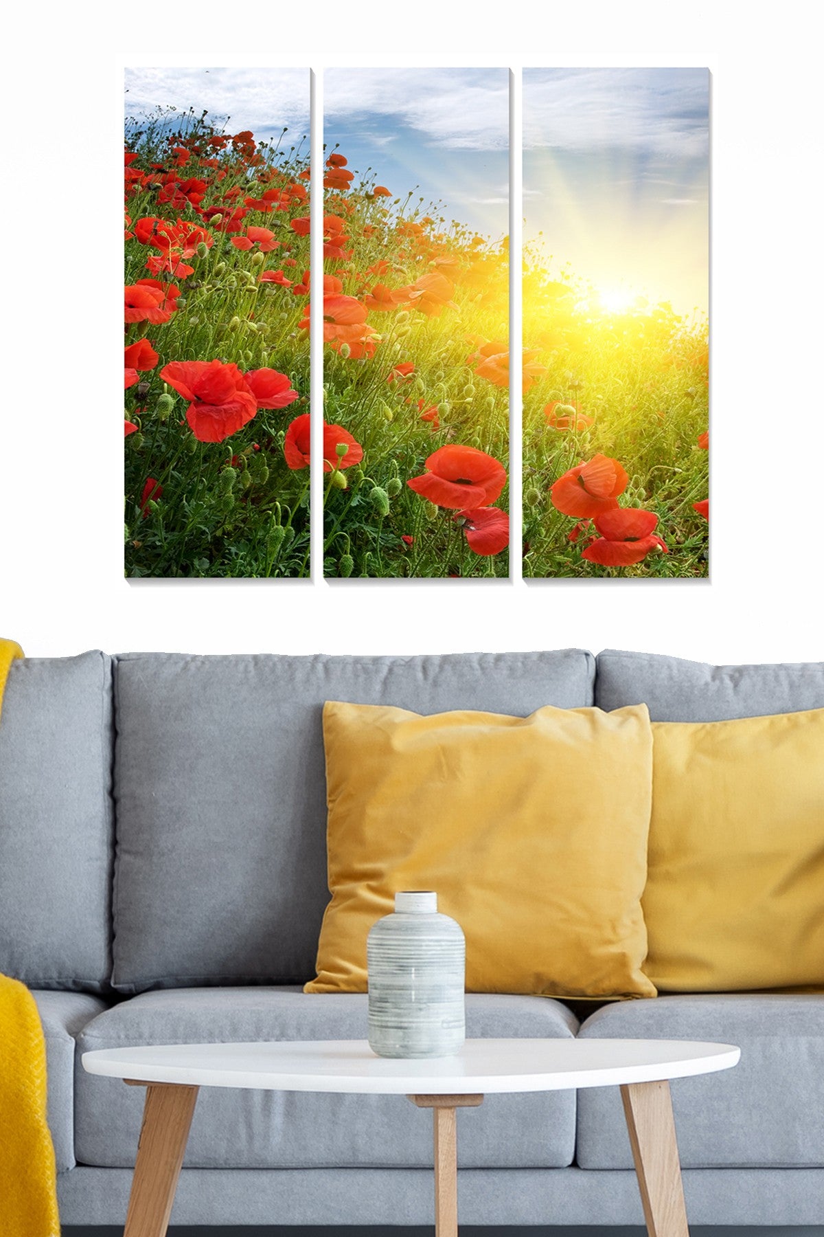 Quadro Decorativo em MDF Multicolor – Conjunto de 3 Peças (20x50 cm cada, total 70x50 cm, 3 mm)