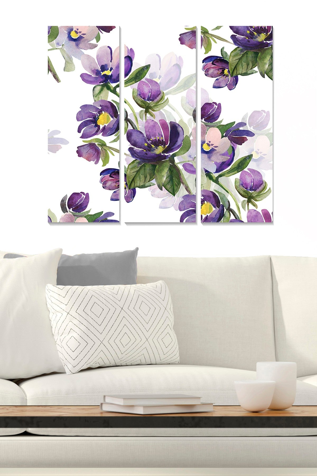 Tríptico Decorativo em MDF Multicolor – 70x50 cm (3 x 20x50 cm), Espessura 3 mm