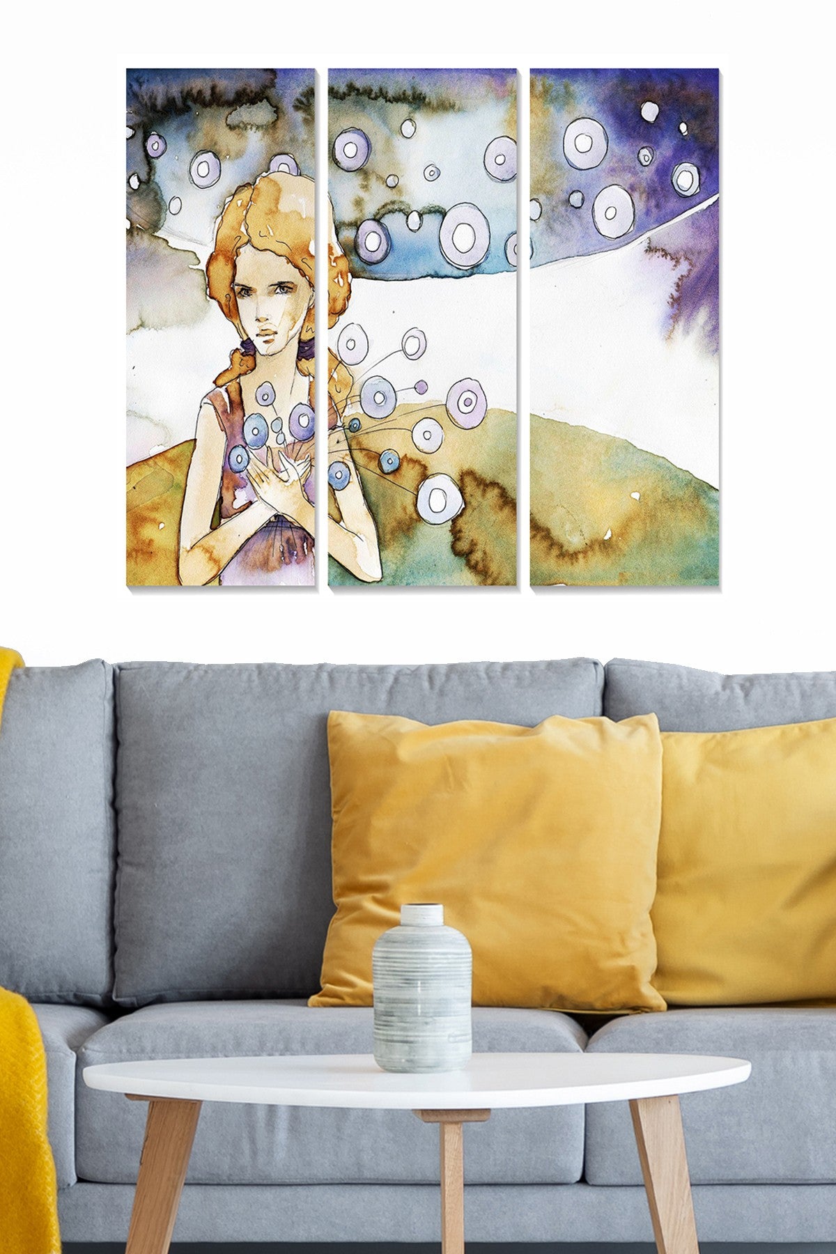 Tríptico em MDF Multicolor — 70x50 cm (3x 20x50) — Espessura 3 mm