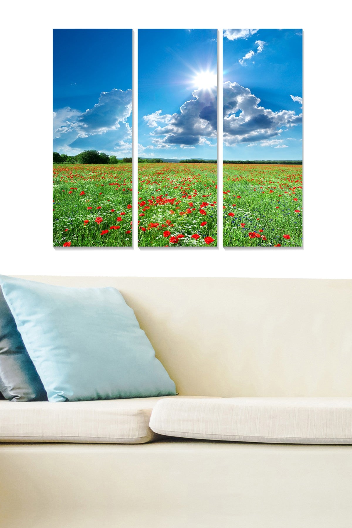 Quadro Decorativo em MDF Multicolor, Conjunto de 3 Peças (20x50 cm cada), Tamanho Total 70x50 cm, Espessura 3 mm – MDF97333907