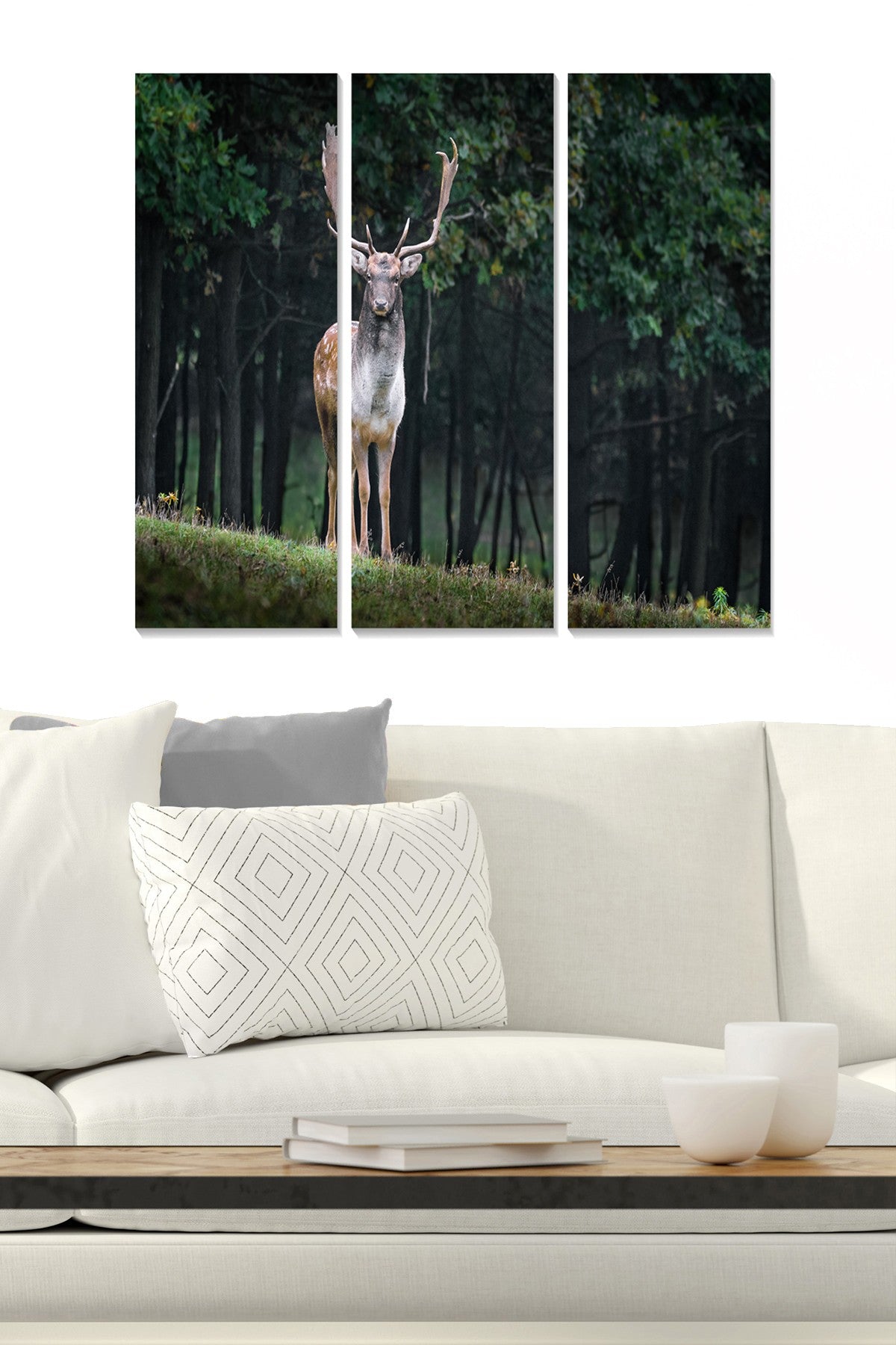 Conjunto de 3 Quadros Decorativos em MDF Multicolor – 70 x 50 cm (total), 3 mm