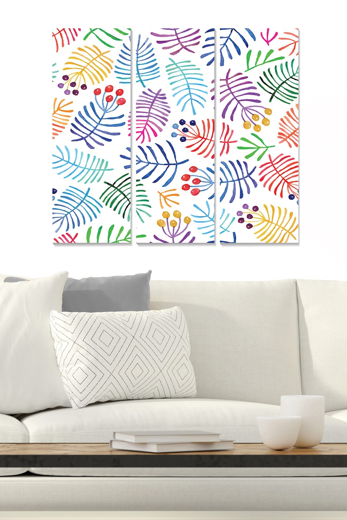 Quadro Decorativo em MDF Multicolor (Tríptico 3 Peças) 70x50 cm – MDF98512024