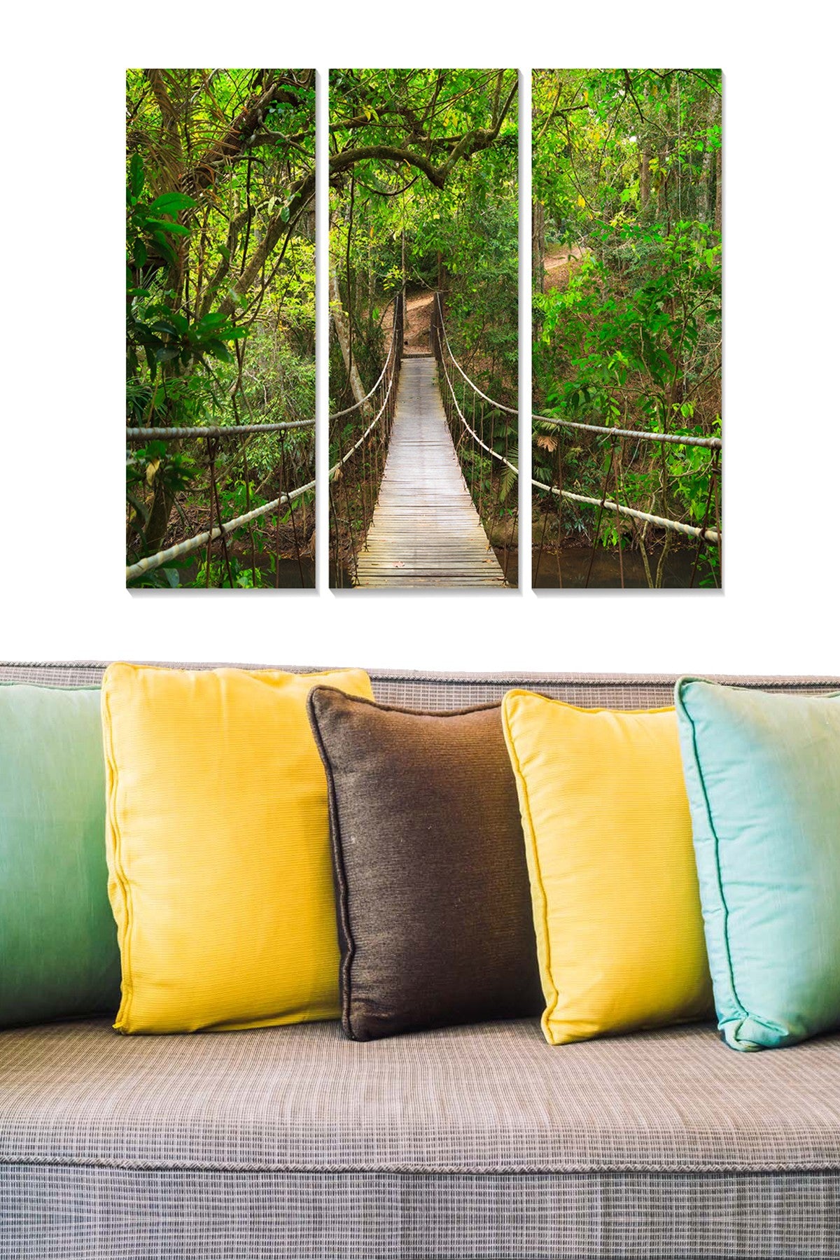 Quadro Decorativo em MDF Multicolor (Conjunto de 3 Peças) — 20 x 50 cm cada, total 70 x 50 cm, MDF 3 mm — Modelo MDF9932001