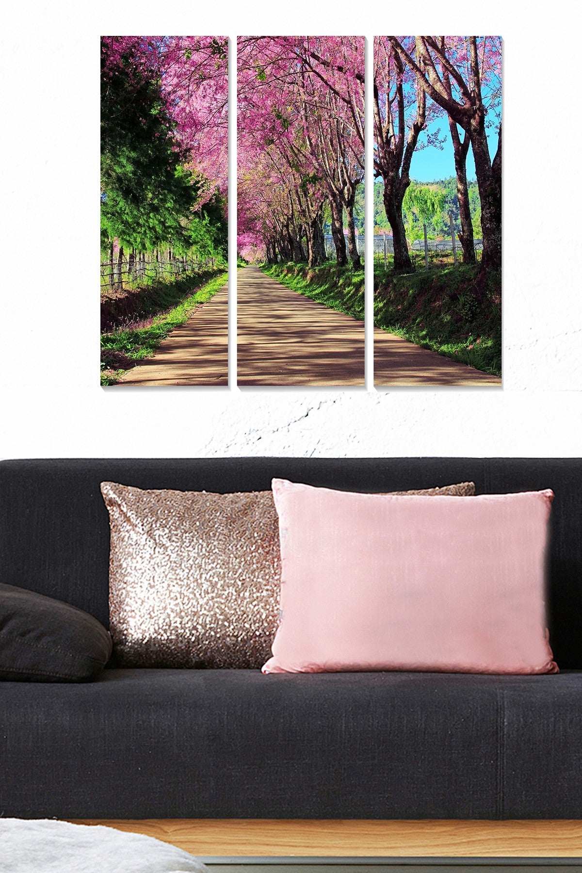 Quadros Decorativos em MDF Multicolor – Conjunto de 3 Peças (20x50 cm cada, total 70x50 cm, espessura 3 mm)