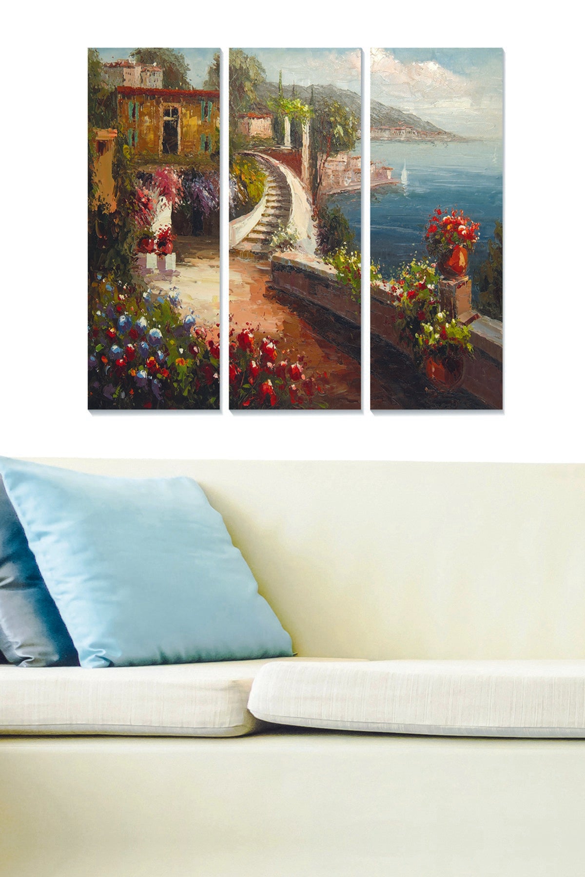 Tríptico Decorativo em MDF Multicolor (3 Peças) – 20x50 cm cada, Total 70x50 cm, 3 mm