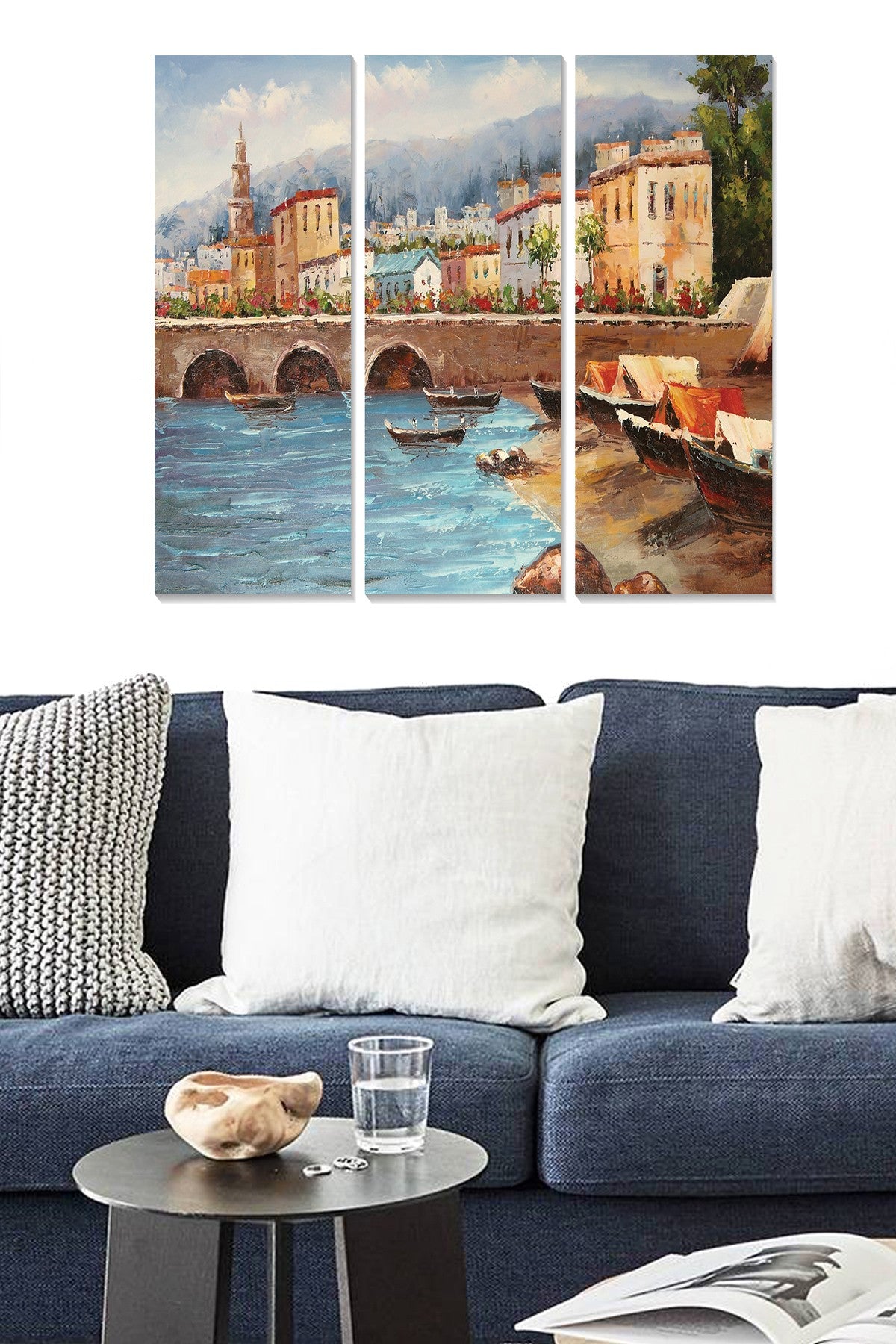 Tríptico Decorativo em MDF Multicolor – 70x50 cm (total), 3 mm de espessura (3 peças)