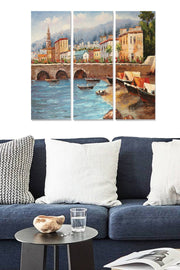 Tríptico Decorativo em MDF Multicolor – 70x50 cm (total), 3 mm de espessura (3 peças)