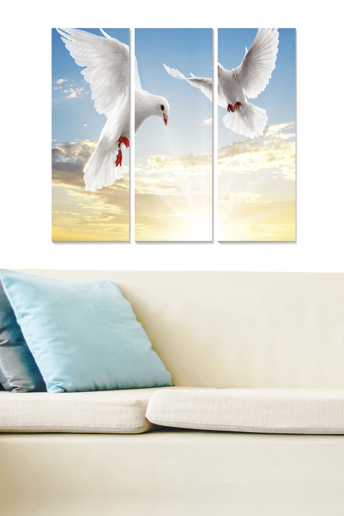 Quadro Decorativo em MDF Multicolor – Conjunto de 3 Peças, 20 x 50 cm cada (70 x 50 cm total), 3 mm de espessura