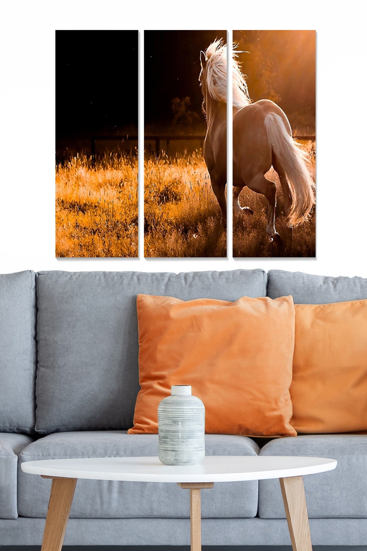 Quadro Decorativo em MDF Multicolor (3 Peças) – 20x50 cm cada, Total 70x50 cm, 100% MDF 3 mm – MDFFTR1017