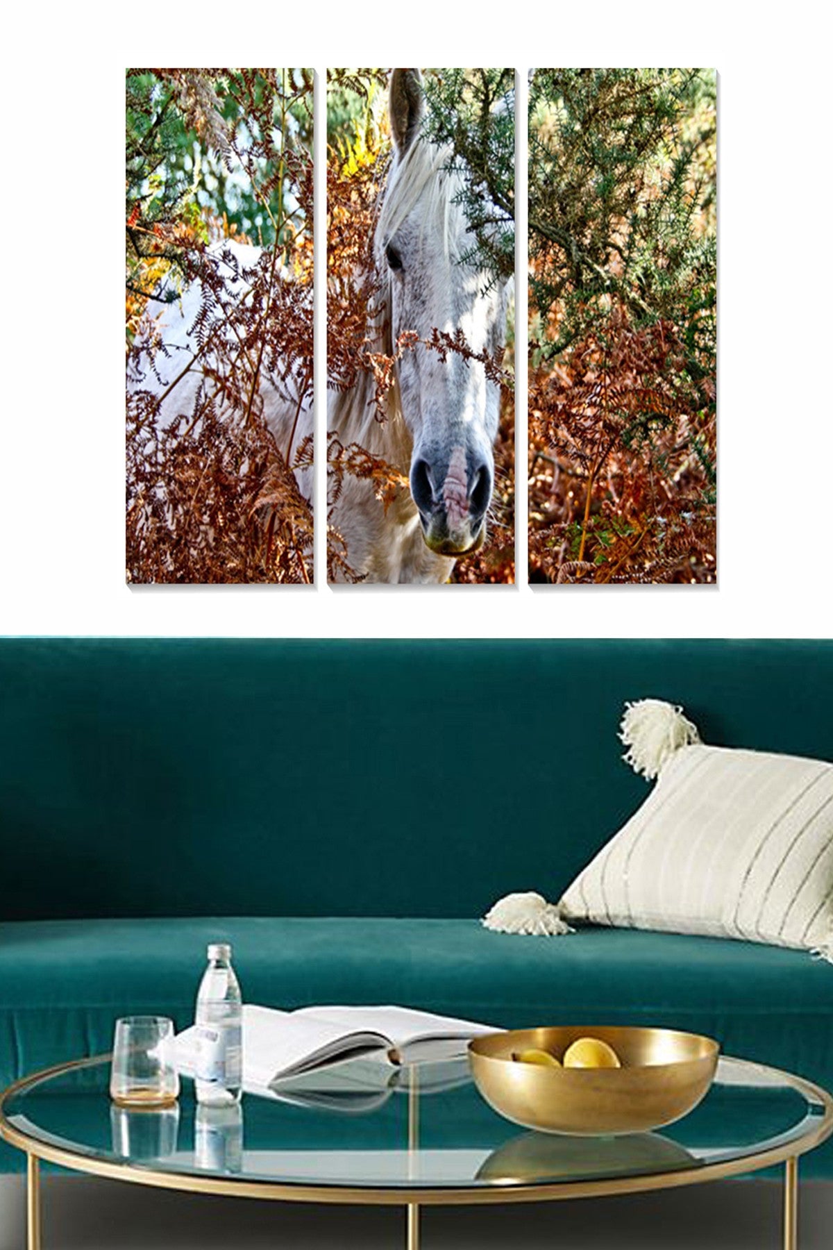 Tríptico Decorativo em MDF Multicolor – 3 Peças (20x50 cm cada), Total 70x50 cm, 3 mm