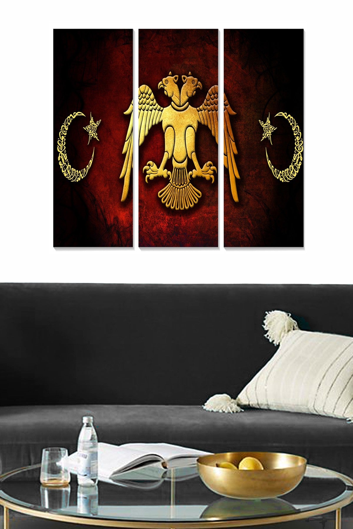 Quadro Decorativo MDF Multicolor (Conjunto 3 Peças) – 20x50 cm cada, Total 70x50 cm, Espessura 3 mm