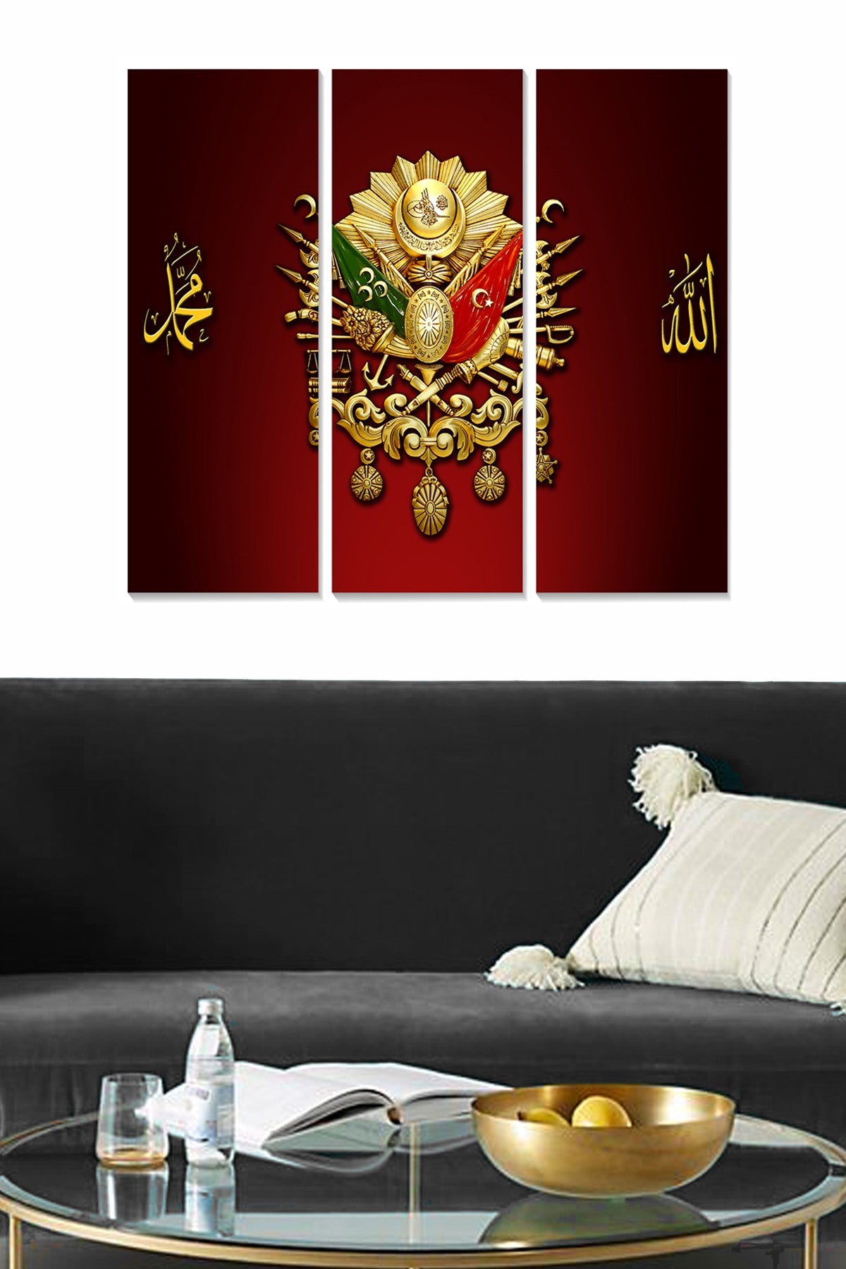 Quadro Decorativo em MDF (3 Peças) Multicolor – 70 x 50 cm (3×20 x 50 cm), Espessura 3 mm