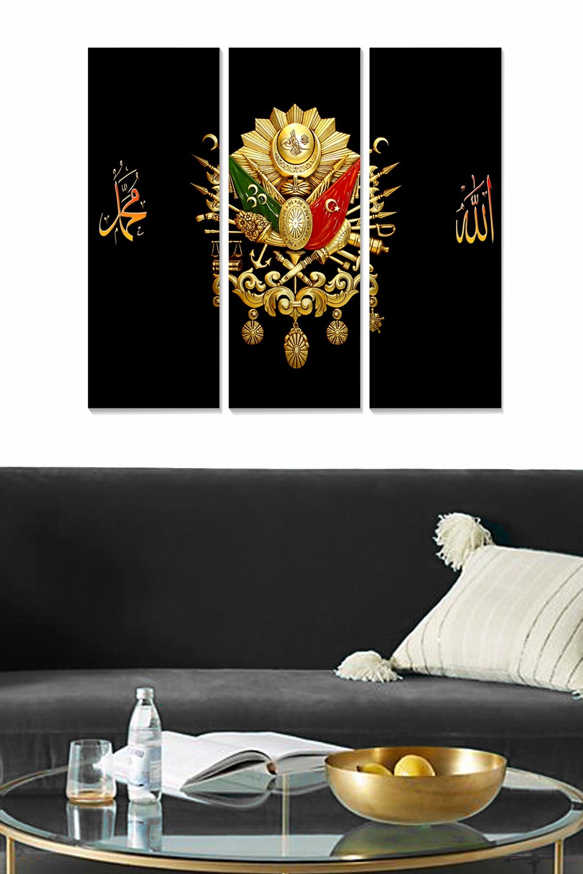 Conjunto de Quadros Decorativos em MDF 100% (3 Peças) Multicolor – 20x50 cm cada, 70x50 cm total – MDFtug2 553BNC3915