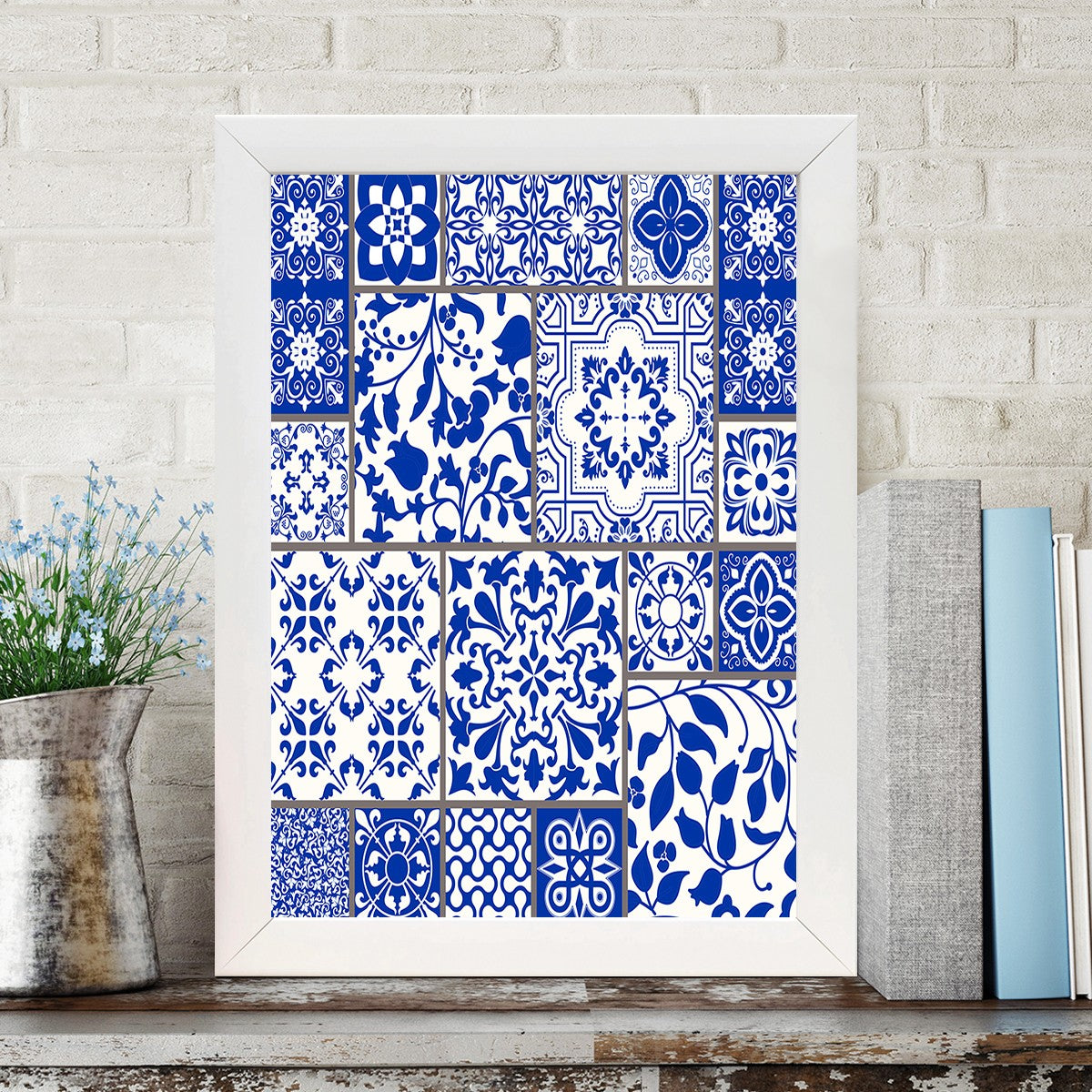 Quadro Decorativo MDF Emoldurado - Arte Multicolor 24x29cm com Moldura de Madeira 2cm