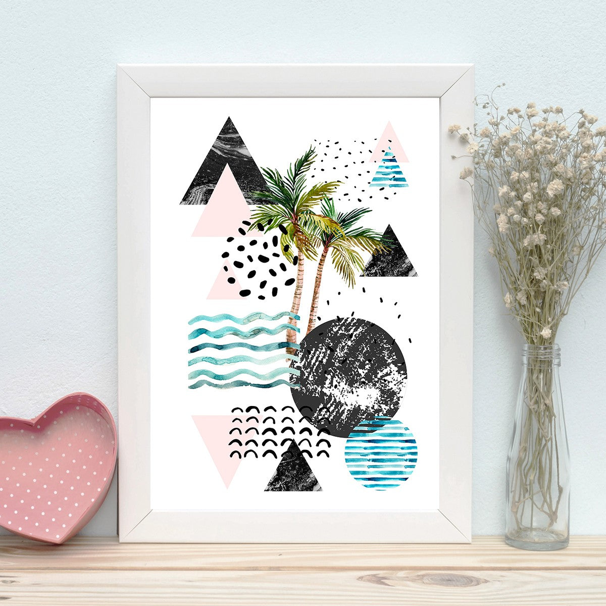 Quadro Decorativo MDF Emoldurado - Arte Multicolor 24x29cm com Moldura de Madeira 2cm