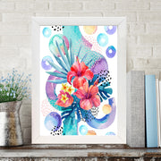 Quadro Decorativo MDF Emoldurado - Arte Multicolor 24x29cm com Moldura de Madeira 2cm