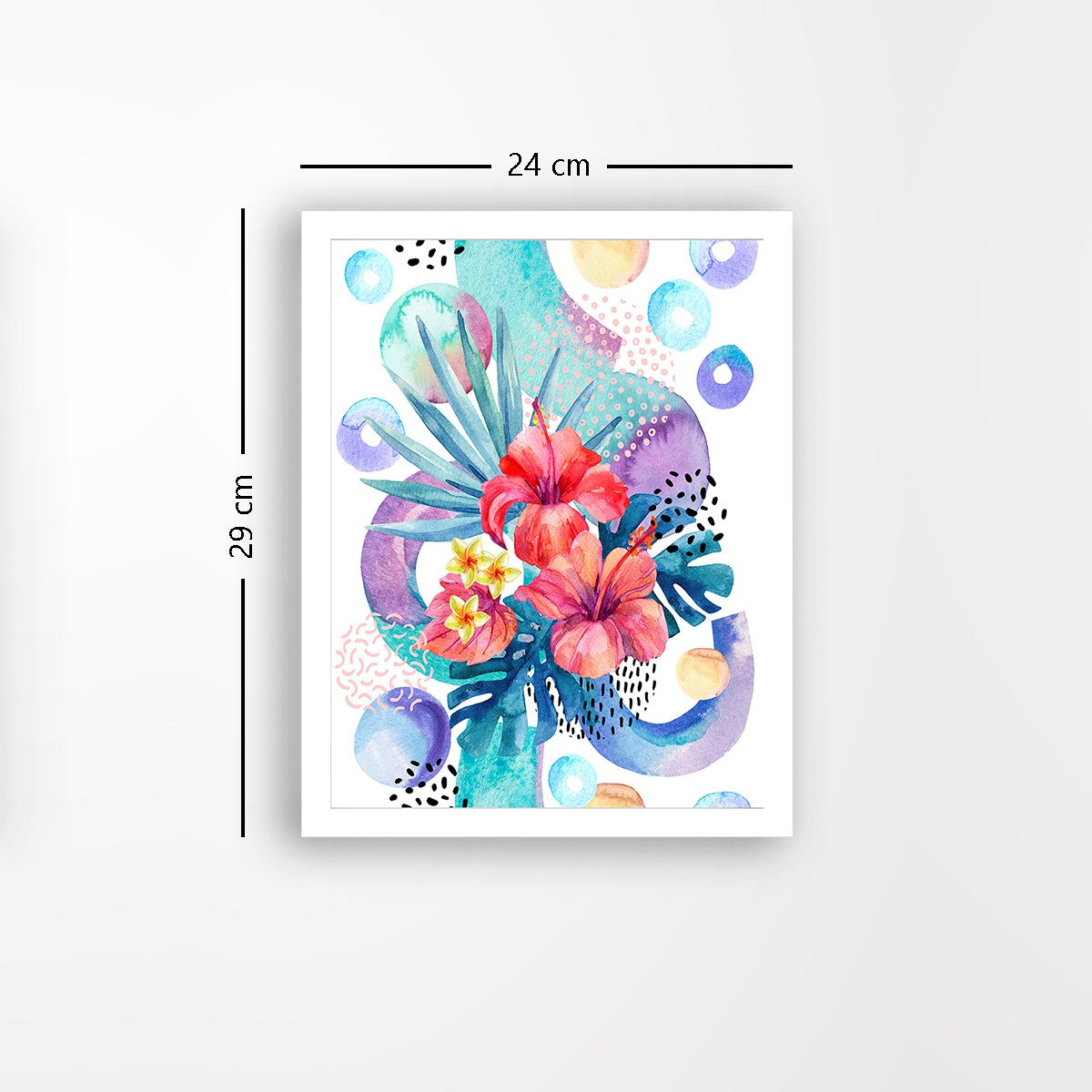 Quadro Decorativo MDF Emoldurado - Arte Multicolor 24x29cm com Moldura de Madeira 2cm