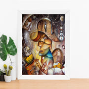 Quadro Decorativo MDF Emoldurado - Arte Multicolor 24x29cm com Moldura de Madeira 2cm