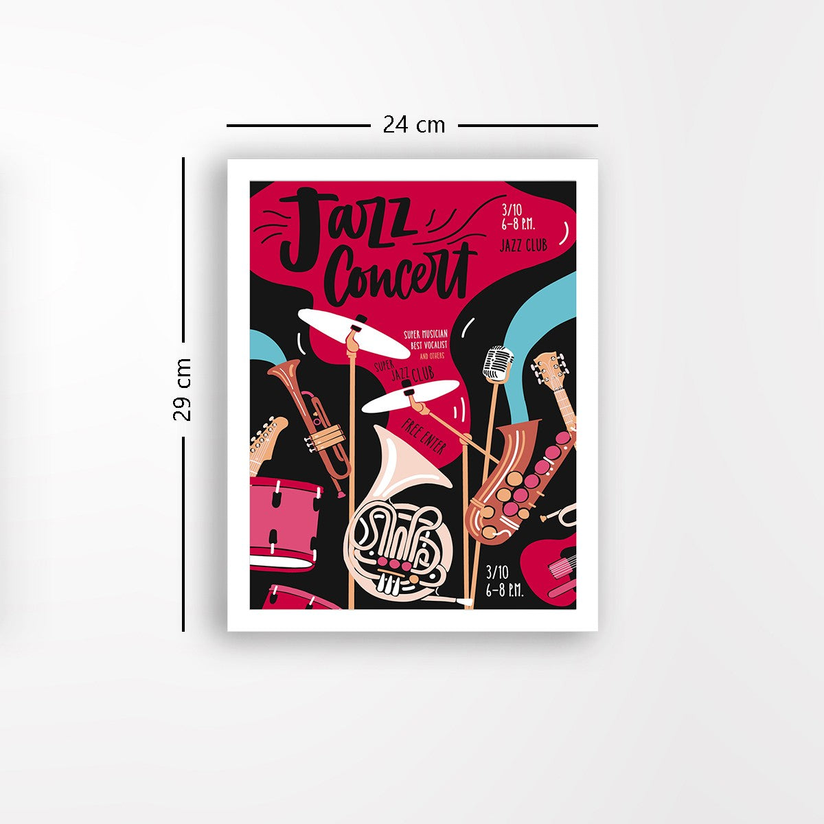 Quadro Decorativo MDF Emoldurado - Arte Multicolor 24x29cm com Moldura de Madeira 2cm