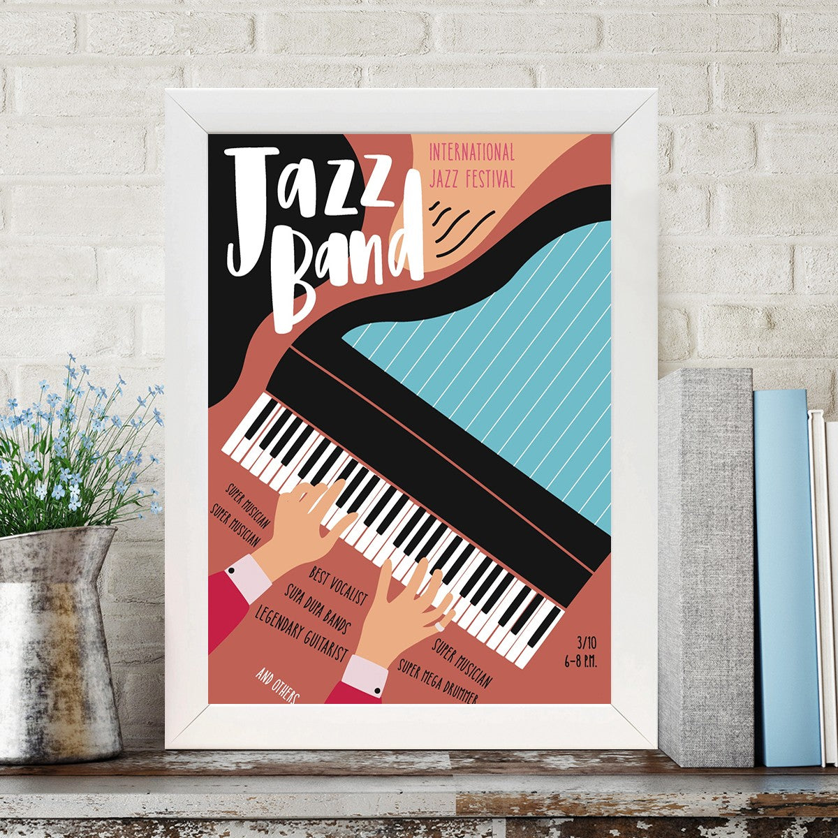 Quadro Decorativo MDF Emoldurado - Arte Multicolor 24x29cm com Moldura de Madeira 2cm