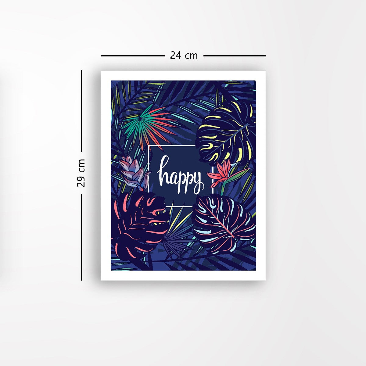 Quadro Decorativo MDF Emoldurado - Arte Multicolor 24x29cm com Moldura de Madeira 2cm