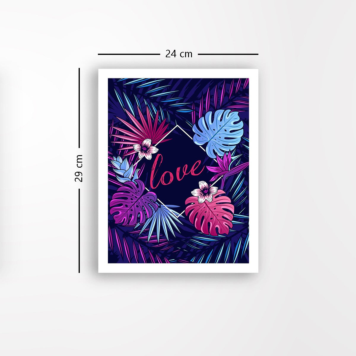 Quadro Decorativo MDF Emoldurado - Arte Multicolor 24x29cm com Moldura de Madeira 2cm