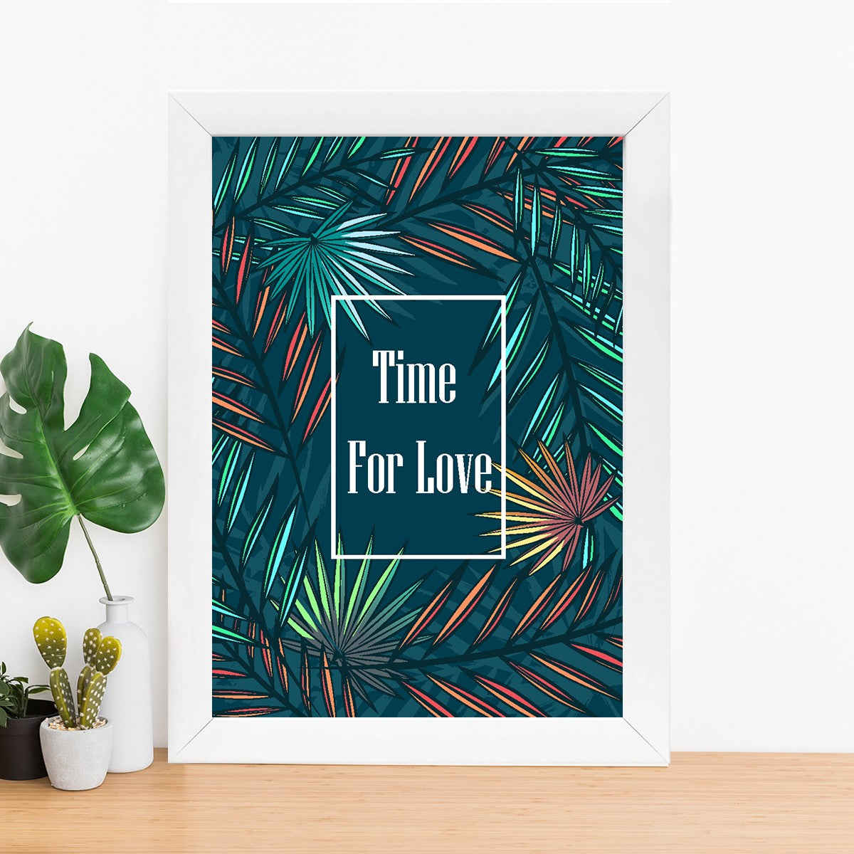 Quadro Decorativo MDF Emoldurado - Arte Multicolor 24x29cm com Moldura de Madeira 2cm