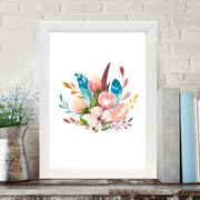 Quadro Decorativo MDF Emoldurado - Arte Multicolor 24x29cm com Moldura de Madeira 2cm