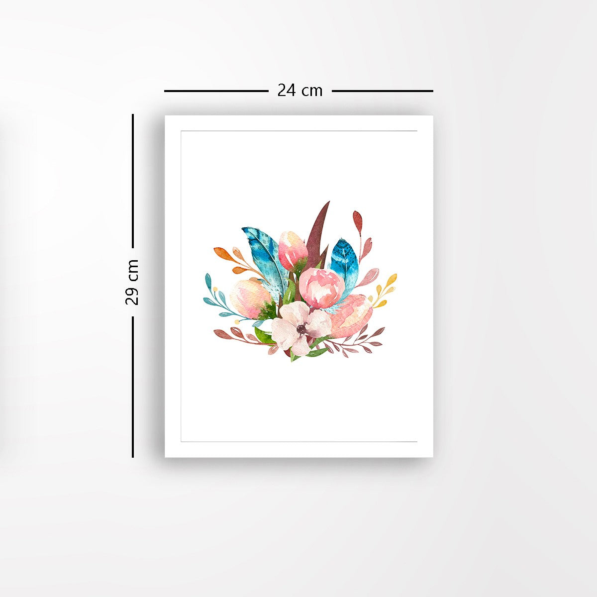 Quadro Decorativo MDF Emoldurado - Arte Multicolor 24x29cm com Moldura de Madeira 2cm