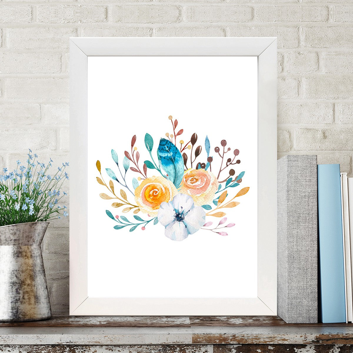 Quadro Decorativo MDF Emoldurado - Arte Multicolor 24x29cm com Moldura de Madeira 2cm