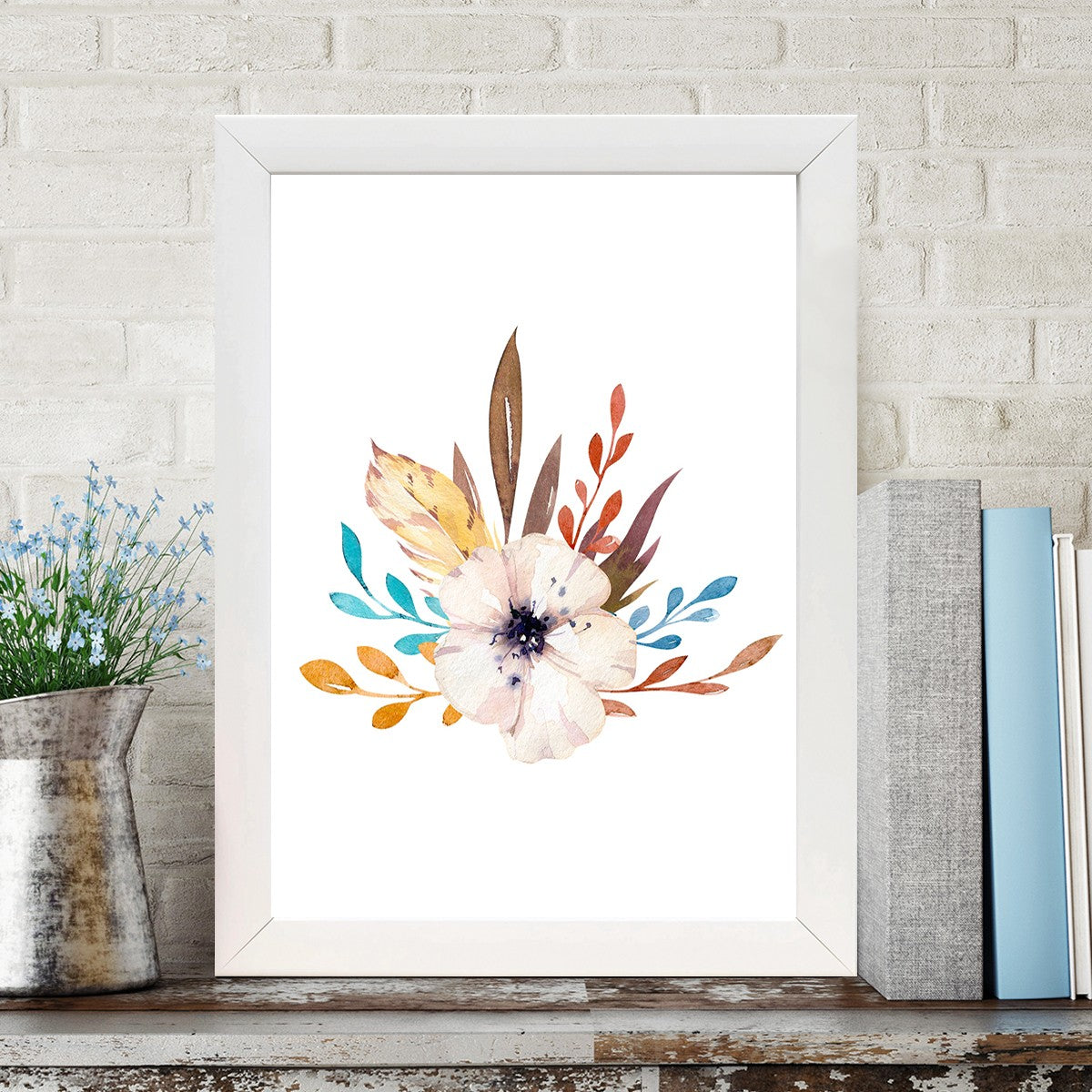 Quadro Decorativo MDF Emoldurado - Arte Multicolor 24x29cm com Moldura de Madeira 2cm