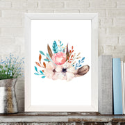 Quadro Decorativo MDF Emoldurado - Arte Multicolor 24x29cm com Moldura de Madeira 2cm