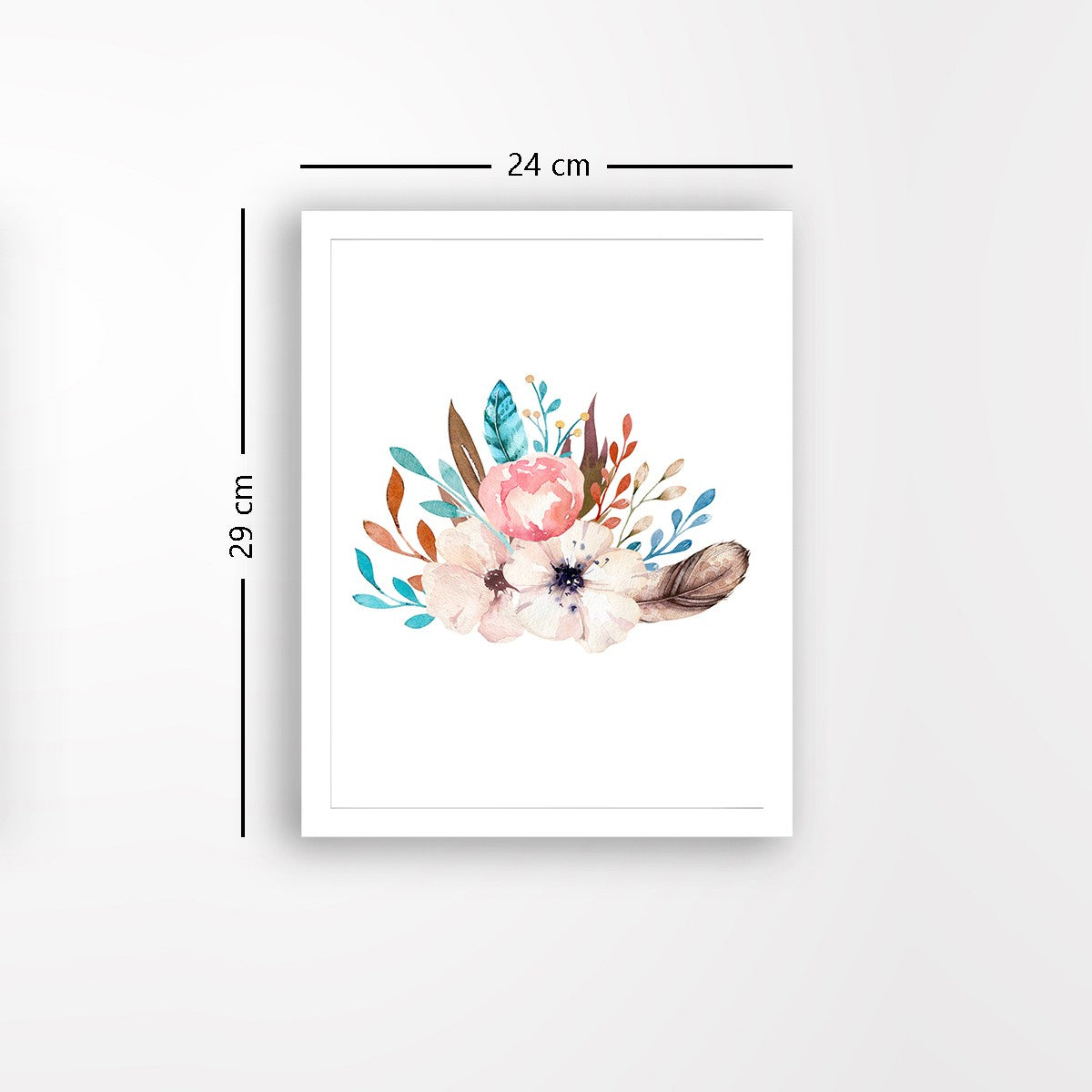 Quadro Decorativo MDF Emoldurado - Arte Multicolor 24x29cm com Moldura de Madeira 2cm