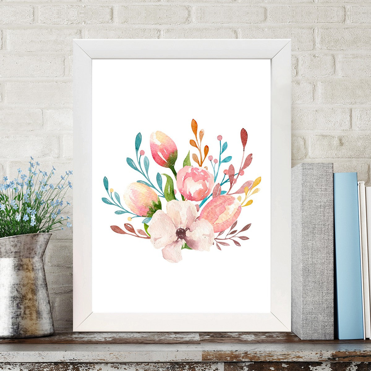 Quadro Decorativo MDF Emoldurado - Arte Multicolor 24x29cm com Moldura de Madeira 2cm