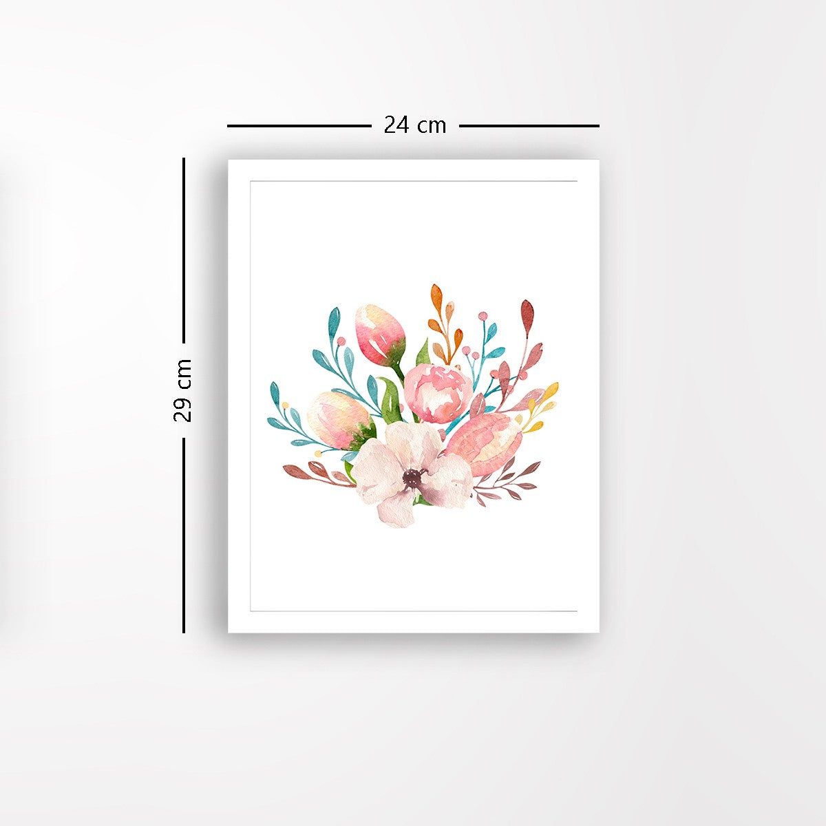 Quadro Decorativo MDF Emoldurado - Arte Multicolor 24x29cm com Moldura de Madeira 2cm