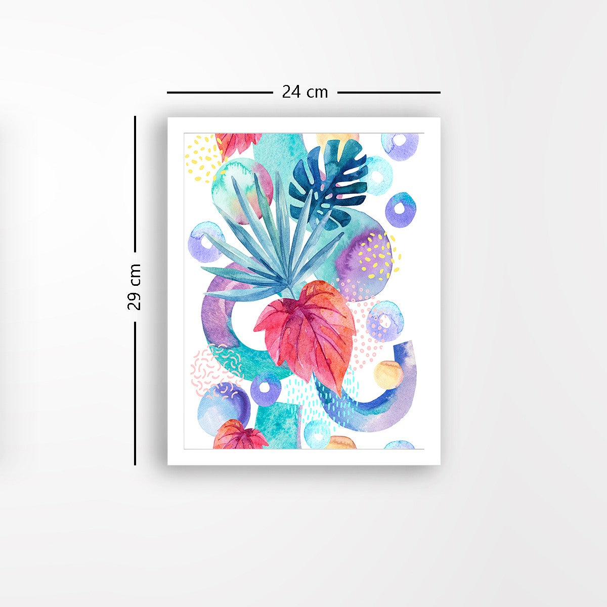 Quadro Decorativo MDF Emoldurado - Arte Multicolor 24x29cm com Moldura de Madeira 2cm