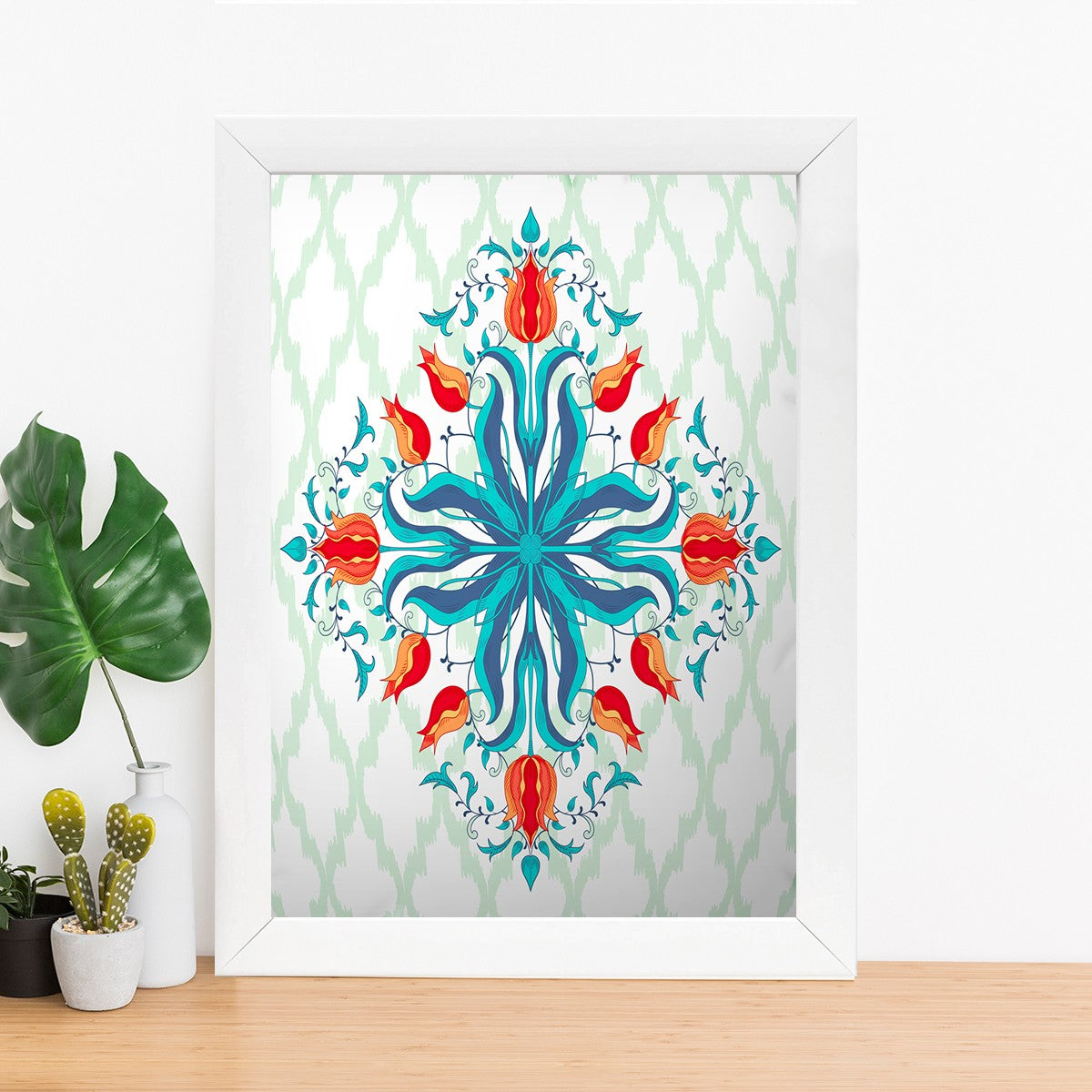 Quadro Decorativo MDF Emoldurado - Arte Multicolor 24x29cm com Moldura de Madeira 2cm