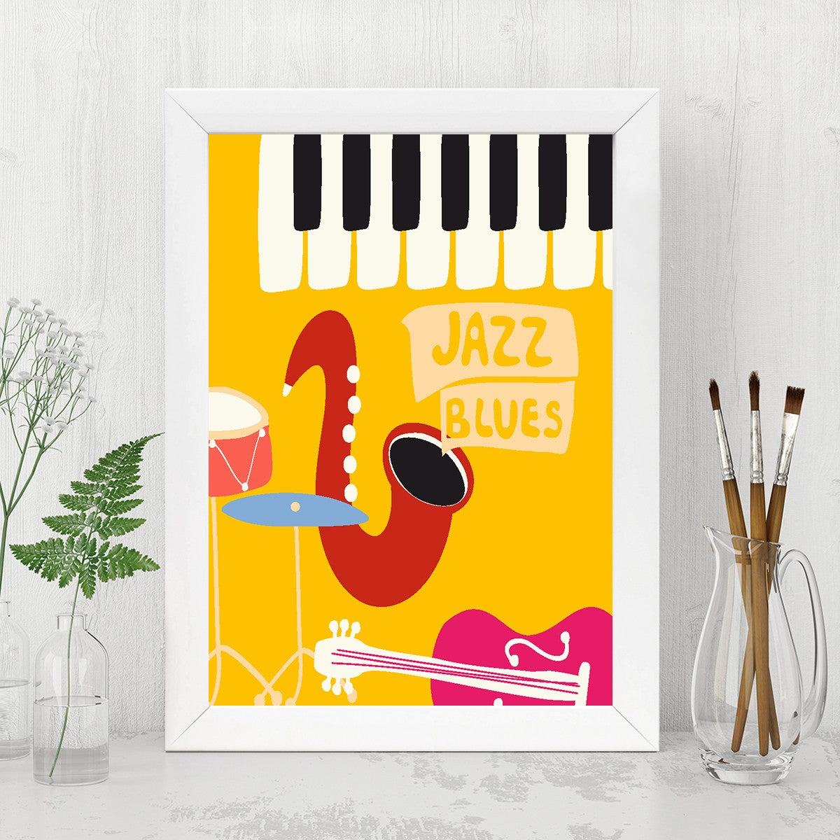 Quadro Decorativo MDF Emoldurado - Arte Multicolor 24x29cm com Moldura de Madeira 2cm