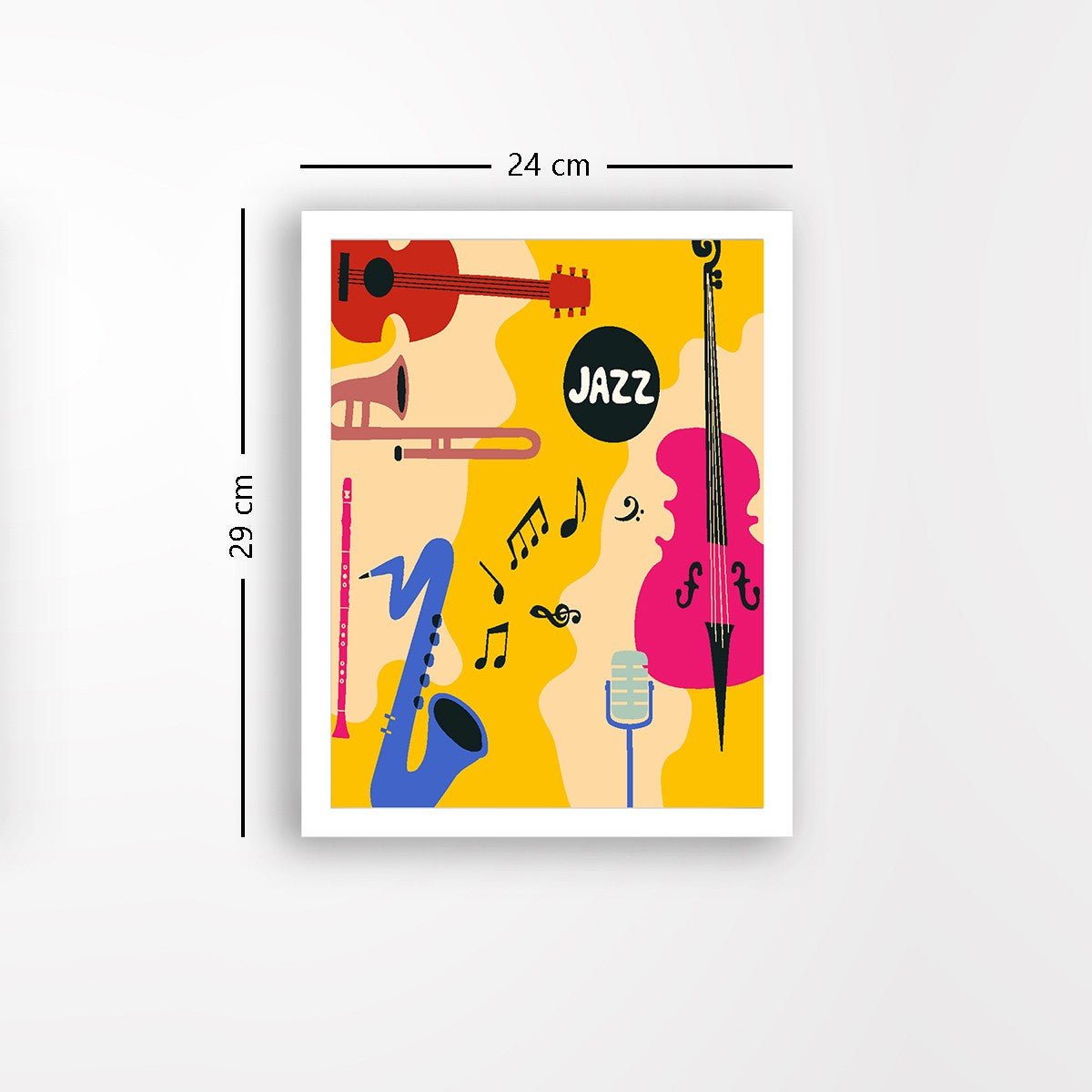 Quadro Decorativo MDF Emoldurado - Arte Multicolor 24x29cm com Moldura de Madeira 2cm