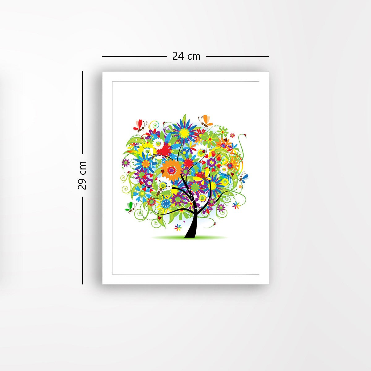 Quadro Decorativo MDF Emoldurado - Arte Multicolor 24x29cm com Moldura de Madeira 2cm