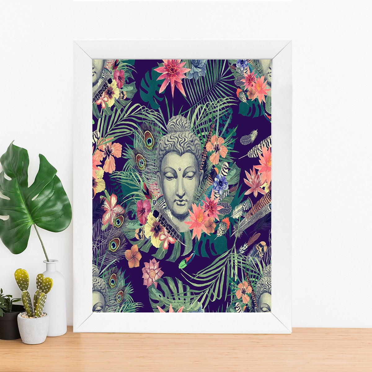 Quadro Decorativo MDF Emoldurado - Arte Multicolor 24x29cm com Moldura de Madeira 2cm