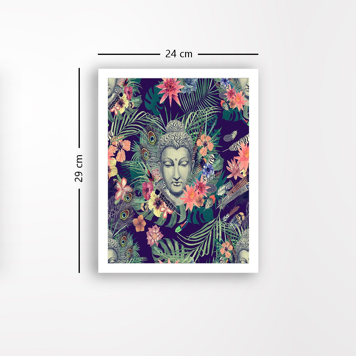 Quadro Decorativo MDF Emoldurado - Arte Multicolor 24x29cm com Moldura de Madeira 2cm