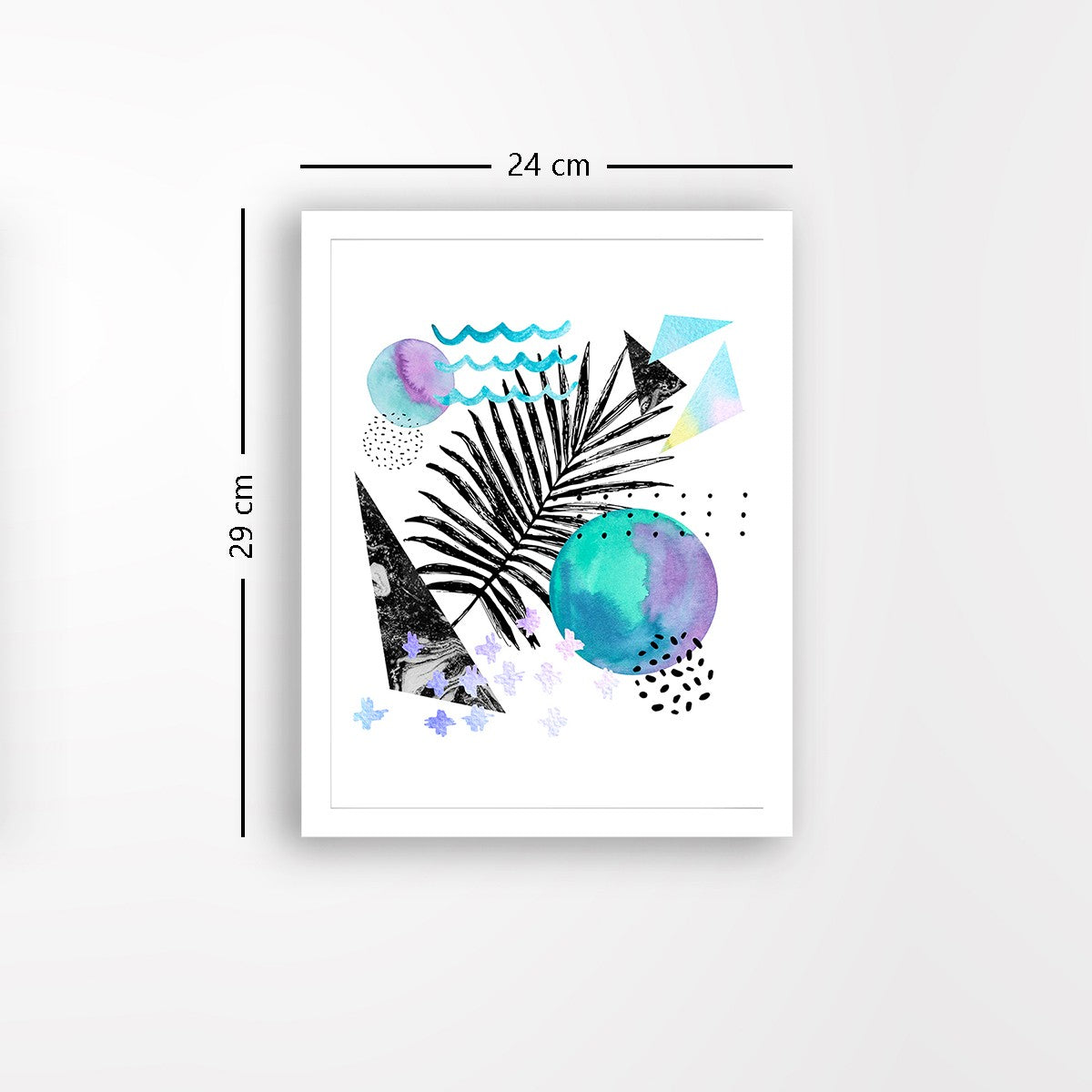 Quadro Decorativo MDF Emoldurado - Arte Multicolor 24x29cm com Moldura de Madeira 2cm