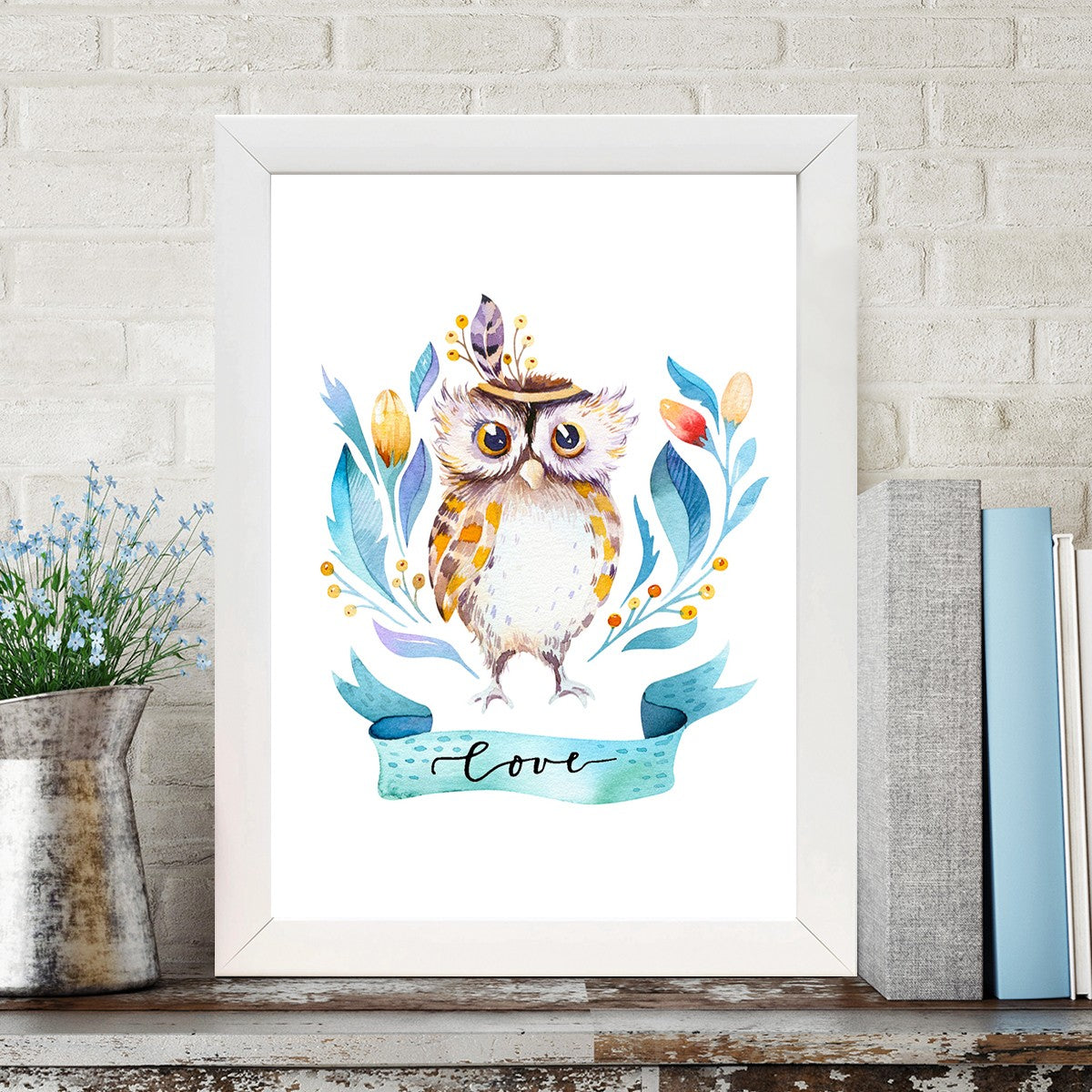 Quadro Decorativo MDF Emoldurado - Arte Multicolor 24x29cm com Moldura de Madeira 2cm