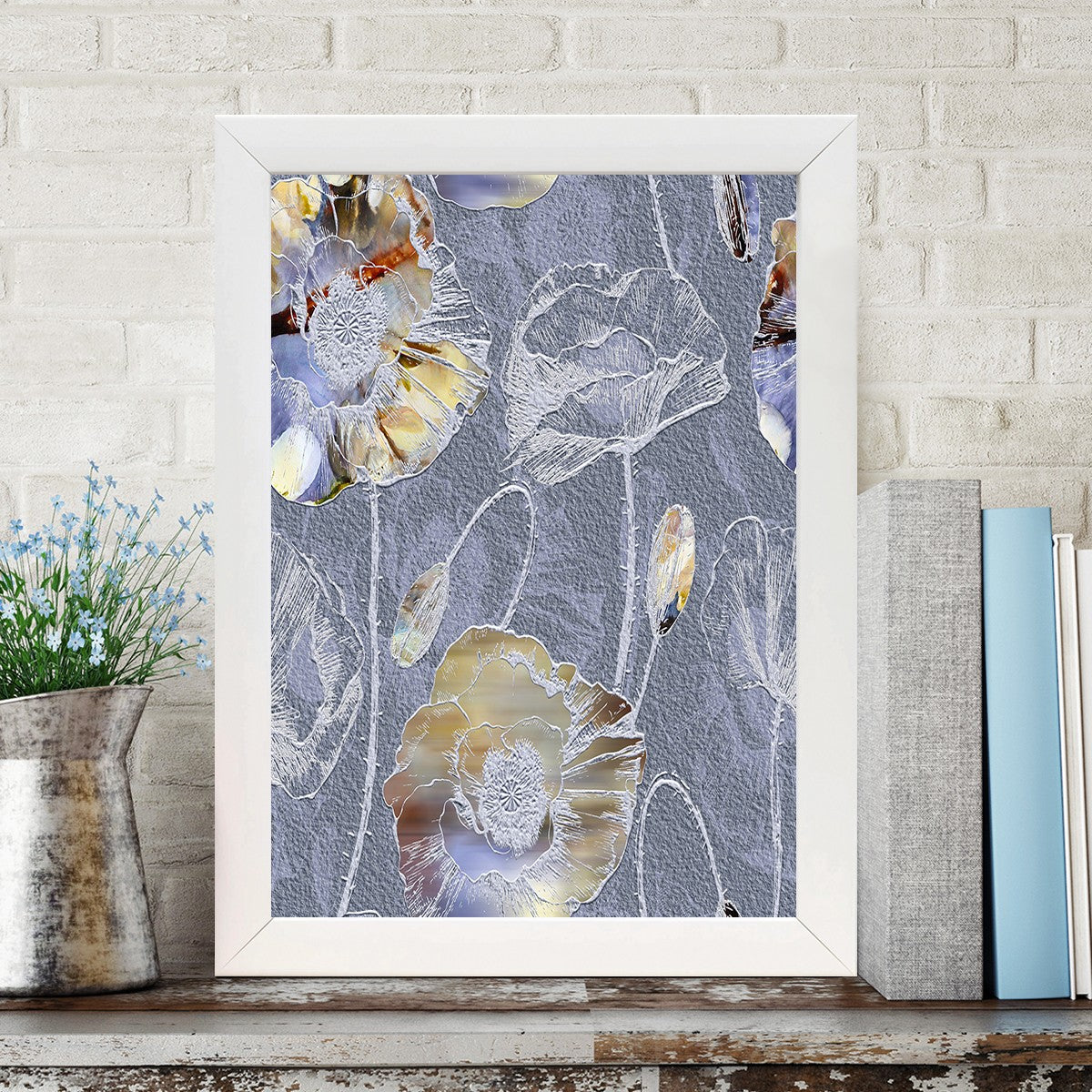 Quadro Decorativo MDF Emoldurado - Arte Multicolor 24x29cm com Moldura de Madeira 2cm