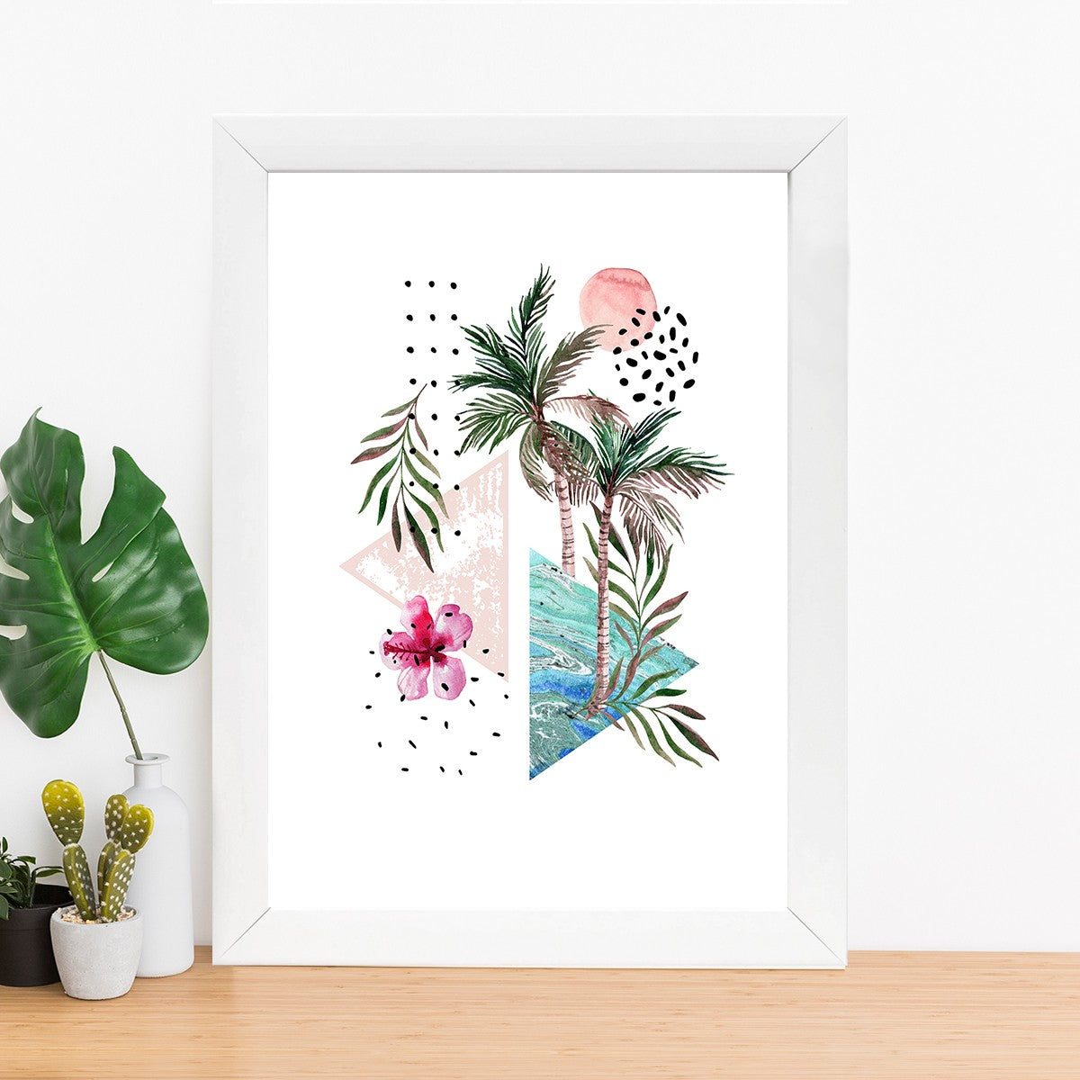 Quadro Decorativo MDF Emoldurado - Arte Multicolor 24x29cm com Moldura de Madeira 2cm