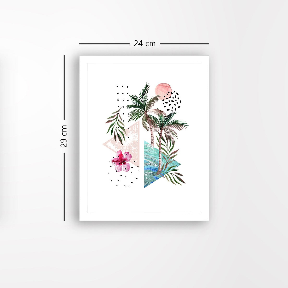 Quadro Decorativo MDF Emoldurado - Arte Multicolor 24x29cm com Moldura de Madeira 2cm